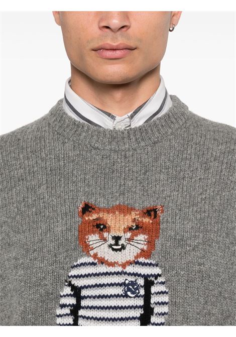 Maglione Dressed Fox in grigio Maison kitsuné - uomo MAISON KITSUNÉ | NM00809KH0002H131